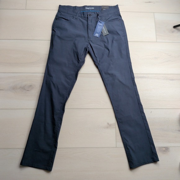 Kenneth Cole Other - Kenneth Cole NEW Tech Pants Mens 34x32 4 Way Stretch Slim Fit Navy Blue Nylon